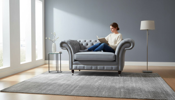 Chesterfield armchair textile sofa fabric couch sofas couches lounge gray
