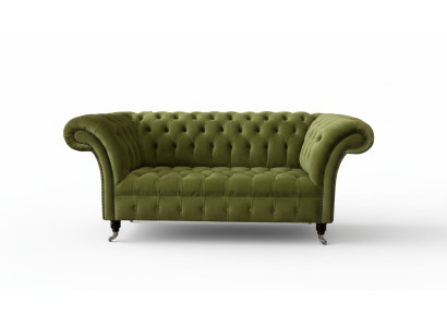 Sofa 2 Seater Couch Upholstered Sofa Fabric Chesterfield Couches Green New
