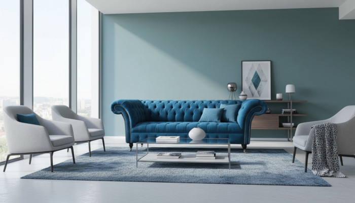 Three-seater couch upholstered Chesterfield sofa design sofas couches textile