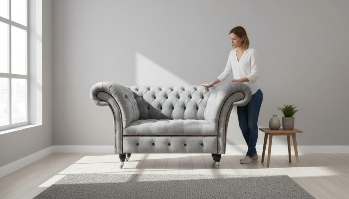 Chesterfield armchair fabric living room design upholstery textile design luxury