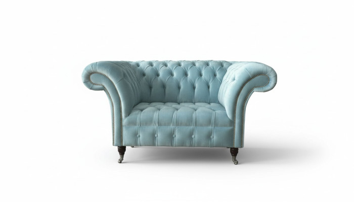 Chesterfield armchair turquoise upholstery sofa 1-seater design upholstery new