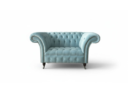 Chesterfield armchair turquoise upholstery sofa 1-seater design upholstery new