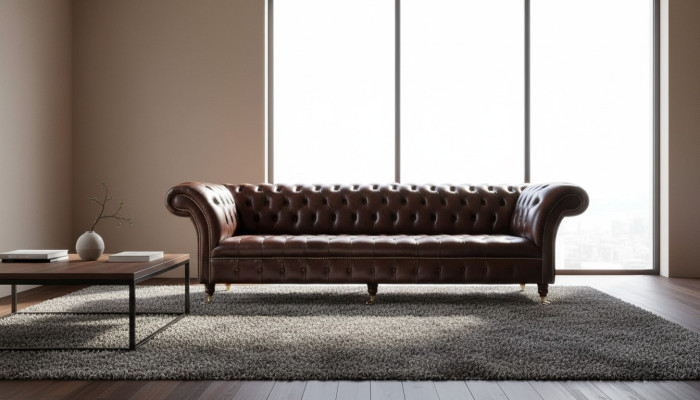 Sofa Chesterfield Couch Upholstery Seat Leather Couches Brown Designer