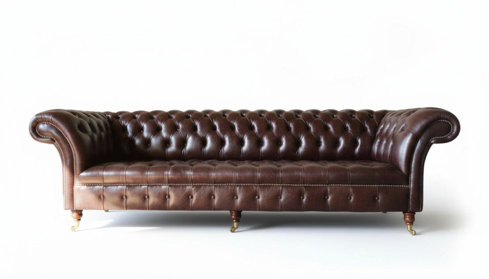 Sofa Chesterfield Couch Upholstery Seat Leather Couches Brown Designer