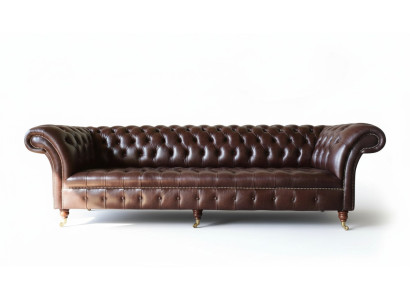 Sofa Chesterfield Couch Upholstery Seat Leather Couches Brown Designer