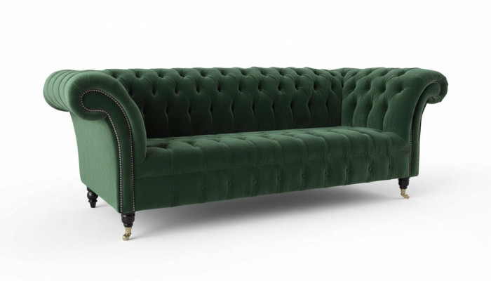 Design Sofa 3-Seater Couch Upholstery Chesterfield Living Room Textile Couches