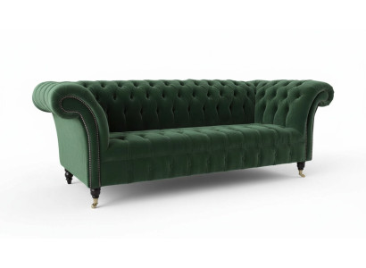 Design Sofa 3-Seater Couch Upholstery Chesterfield Living Room Textile Couches