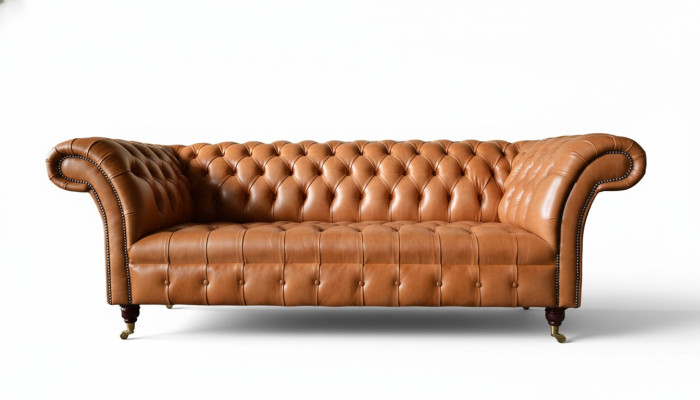 Sofa 3 seater seat modern Chesterfield sofas couches upholstery brown new