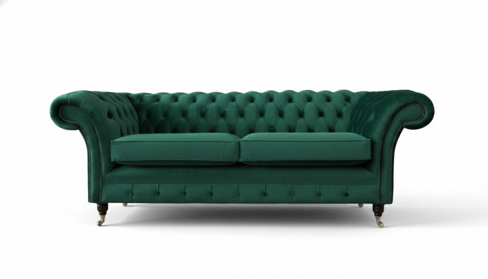 Sofa 3-seater Green Sofas Style Luxury Living Room Design Chesterfield New
