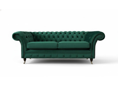 Sofa 3-seater Green Sofas Style Luxury Living Room Design Chesterfield New