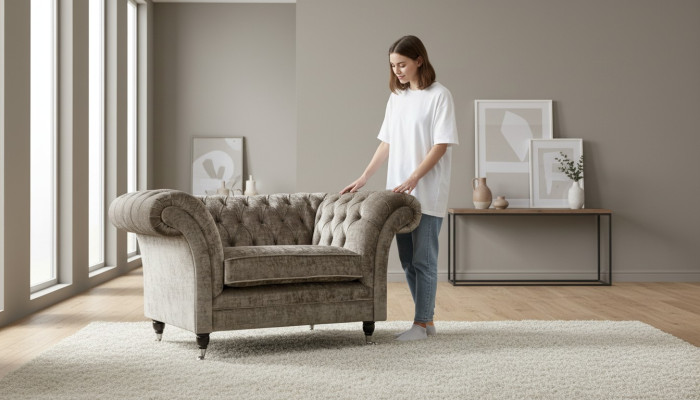 Design Chesterfield Armchair 1-Seater Couch Upholstery Luxury Textile Sofas