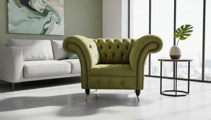 Chesterfield Design Armchair Couch Upholstery Luxury Textile Sofas Single-Seater