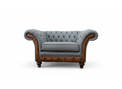 Chair Design Relax Textile Lounge Luxury Gray Upholstery Seat Chesterfield