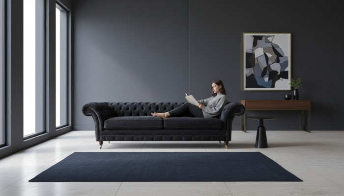 Design sofa 4-seater upholstered luxury classic textile Chesterfield sofas
