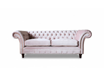 Sofa 3-seater couch furniture design Chesterfield seat textile upholstery new