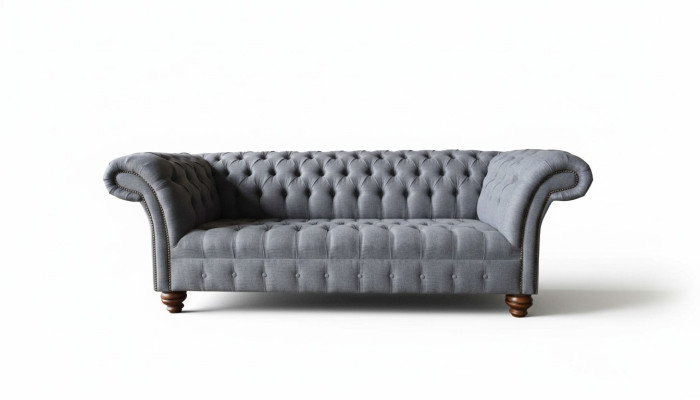 Chesterfield 3-seater couch upholstery seat textile fabric sofas new