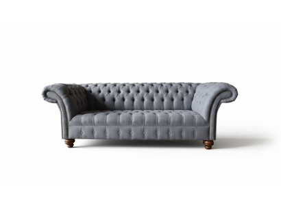 Chesterfield 3-seater couch upholstery seat textile fabric sofas new
