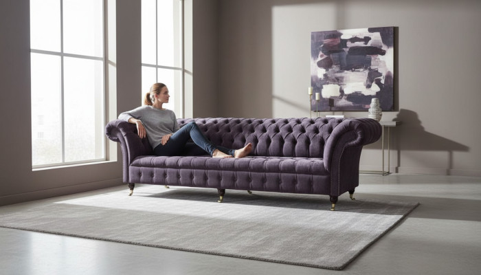 Sofa 4-seater couch upholstery design textile living room design furniture new