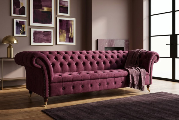 Chesterfield Design Couch Upholstery Fabric Sofa Couches 3-seater New