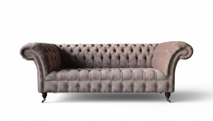 Chesterfield Sofa Couch Upholstery Design 3-Seater Sofas Three-Seater Purple