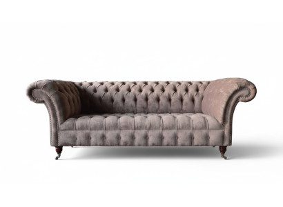 Chesterfield Sofa Couch Upholstery Design 3-Seater Sofas Three-Seater Purple