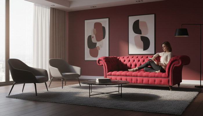 Chesterfield 3-seater three-seater design couches upholstered sofa sofas fabric