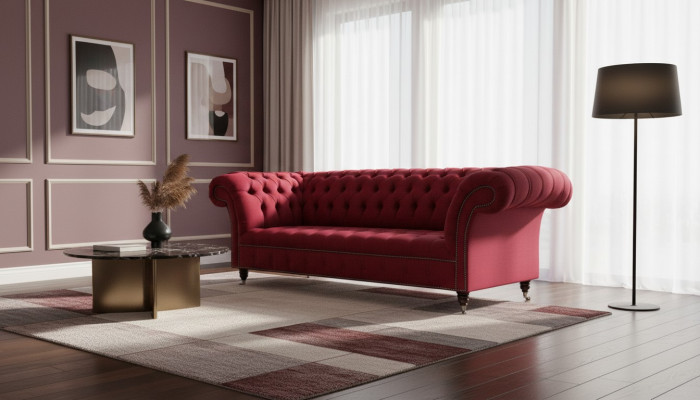 Chesterfield 3-seater three-seater design couches upholstered sofa sofas fabric