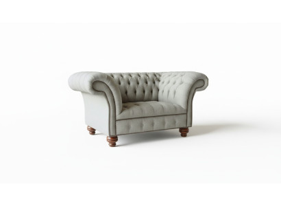 Chesterfield single-seater sofa armchair couch upholstered seating furniture textile fabric