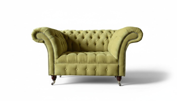 Chesterfield armchair textile design sofa fabric couch sofas upholstery gray new