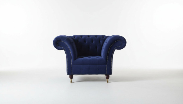Chesterfield textile armchair single seater sofa upholstery design luxury modern