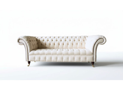 Chesterfield sofa 3-seater designer pink couches fabric upholstery textile