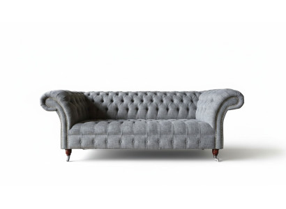 Gray Designer Couch Sofa Three-Seater Luxury Couches Furniture Sofas Textile