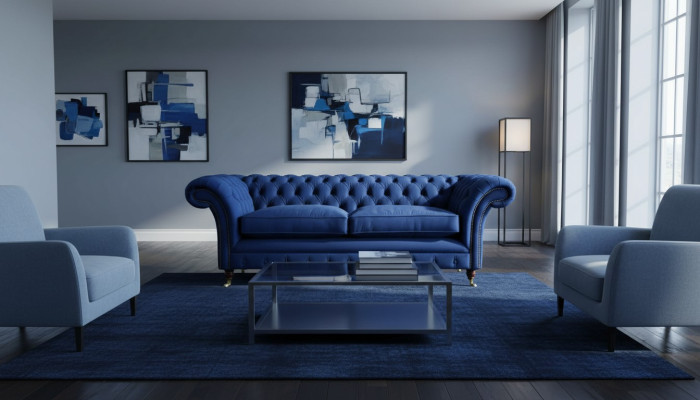 Chesterfield Upholstered Sofas Design Luxury Couch Sofa 3-Seater Fabric Couch