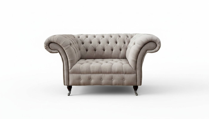 Chesterfield textile upholstered armchair 1-seater sofa design luxury fabric sofas