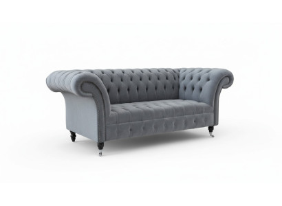 Chesterfield Sofa 3-Seater Luxury Couch Living Room Sofa Gray Fabric Sofa