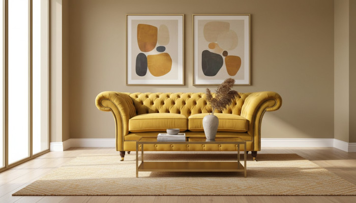 Sofa 2-seater couch upholstered sofa textile fabric Chesterfield couches new