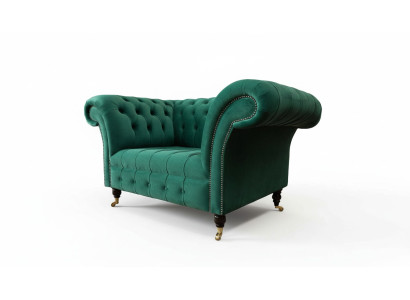 Gray Chesterfield Design Sofa Armchair Wingback Chair Upholstery Luxury Textile