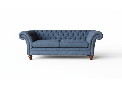 English Chesterfield Sofa Couch Office Furniture Three-Seater Velvet 230cm Sofas