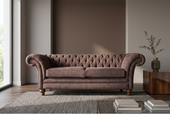 Big Chesterfield English classic style sofa couch 3-seat upholstery 230cm