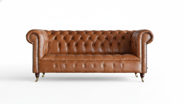 Chesterfield Sofa 3 seat Cushion Couches Sofas Couch Three-seater Brown