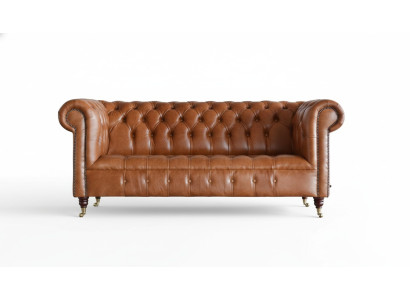 Chesterfield Sofa 3 seat Cushion Couches Sofas Couch Three-seater Brown