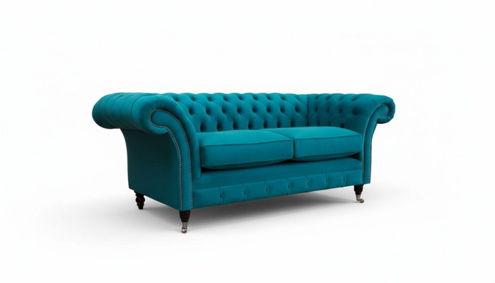 Chesterfield 2-seater couch upholstered seat textile fabric couches sofa new