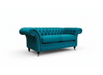 Chesterfield 2-seater couch upholstered seat textile fabric couches sofa new