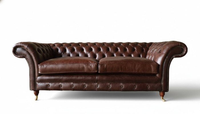 Sofa 3-Seater Couch Upholstered Sofas Couches Living Room Chesterfield Leather
