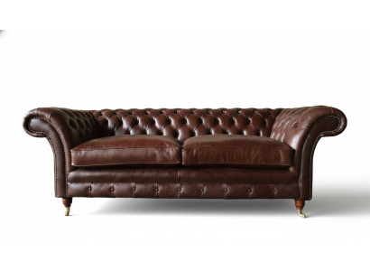 Sofa 3-Seater Couch Upholstered Sofas Couches Living Room Chesterfield Leather