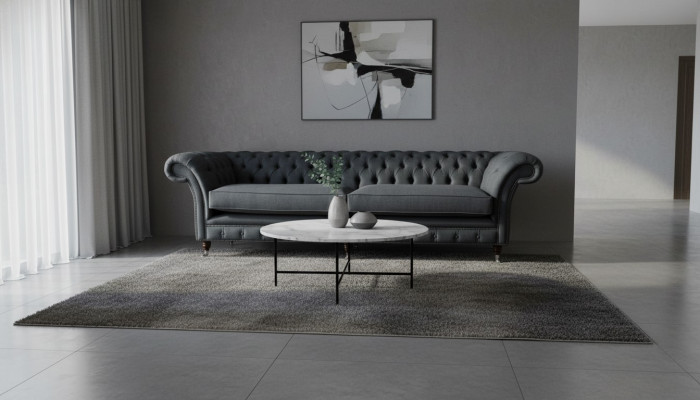 Design sofa 4-seater couch textile upholstery classic Chesterfield sofas