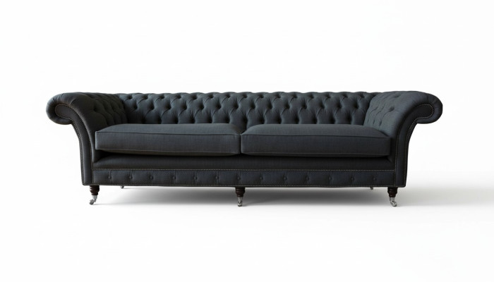 Design sofa 4-seater couch textile upholstery classic Chesterfield sofas