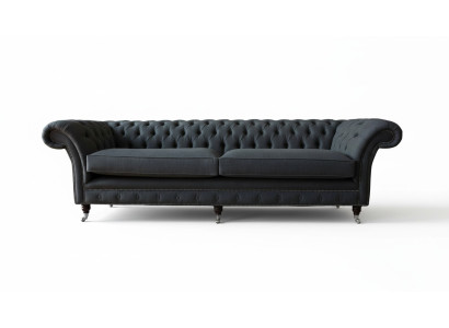 Design sofa 4-seater couch textile upholstery classic Chesterfield sofas