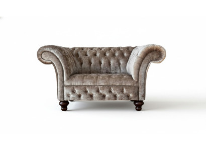 Chesterfield Armchair Couch 1-Seater Sofa Textile Fabric Sofas Upholstery New