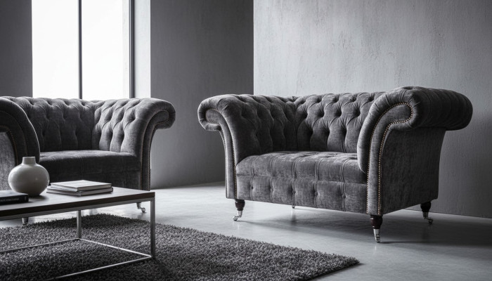 Design Chesterfield Fabric Couch Armchair 1.5-Seater Upholstered Lounge New